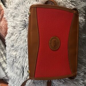 Red and Brown Leather Crossbody Bag